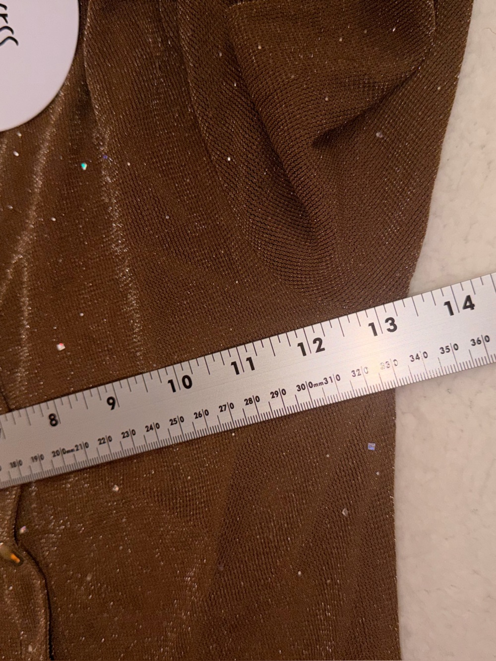 Princess Polly Friday Fever Mini Dress Brown Glitter Mesh Collared Size 4